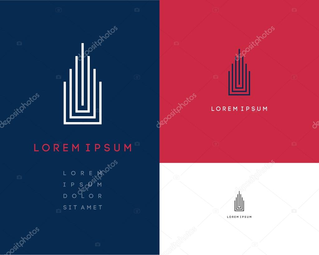 House Abstract Real Estate Countryside Logo Design Template for Company. Building Vector Silhouette