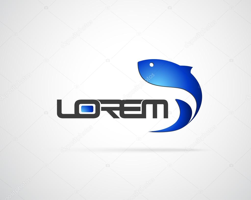 Abstract Vector Fish Logo Design Template