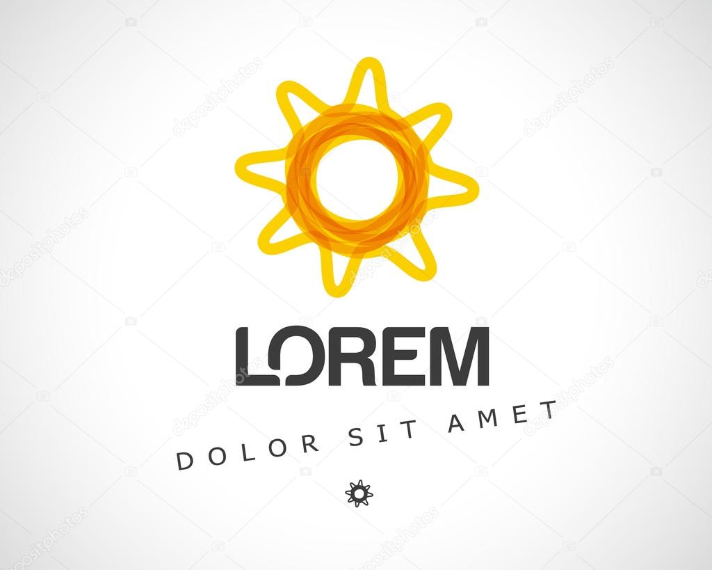 Abstract Vector Logo Design Template. Creative Sun Concept Icon. Round Yellow Symbol