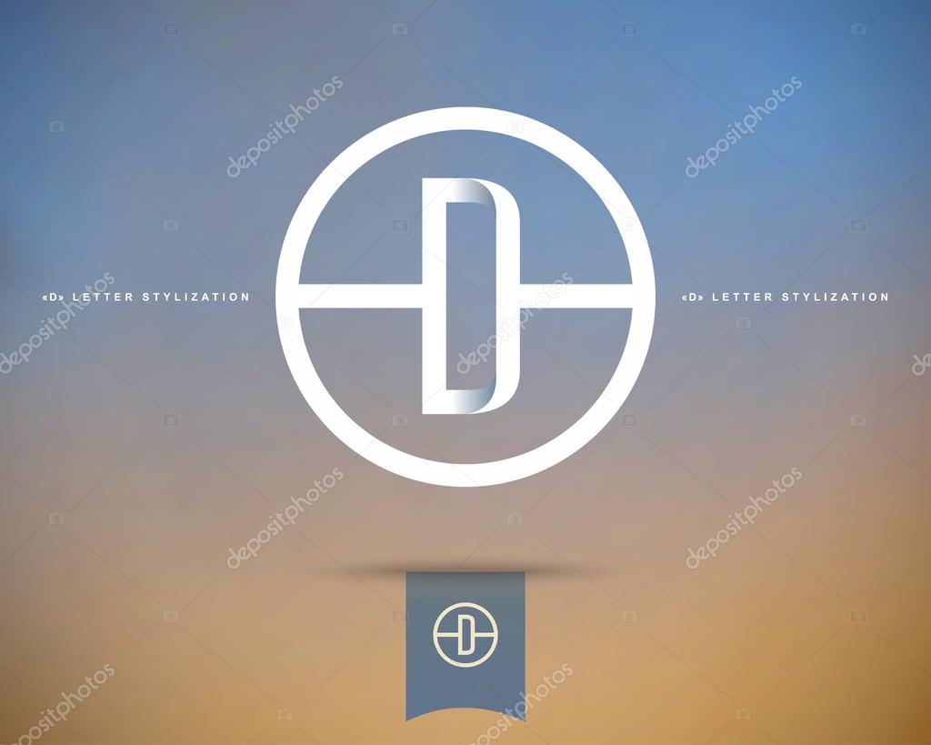 Abstract Vector Logo Design Template. Creative Concept Round Icon. Letter D Stylization