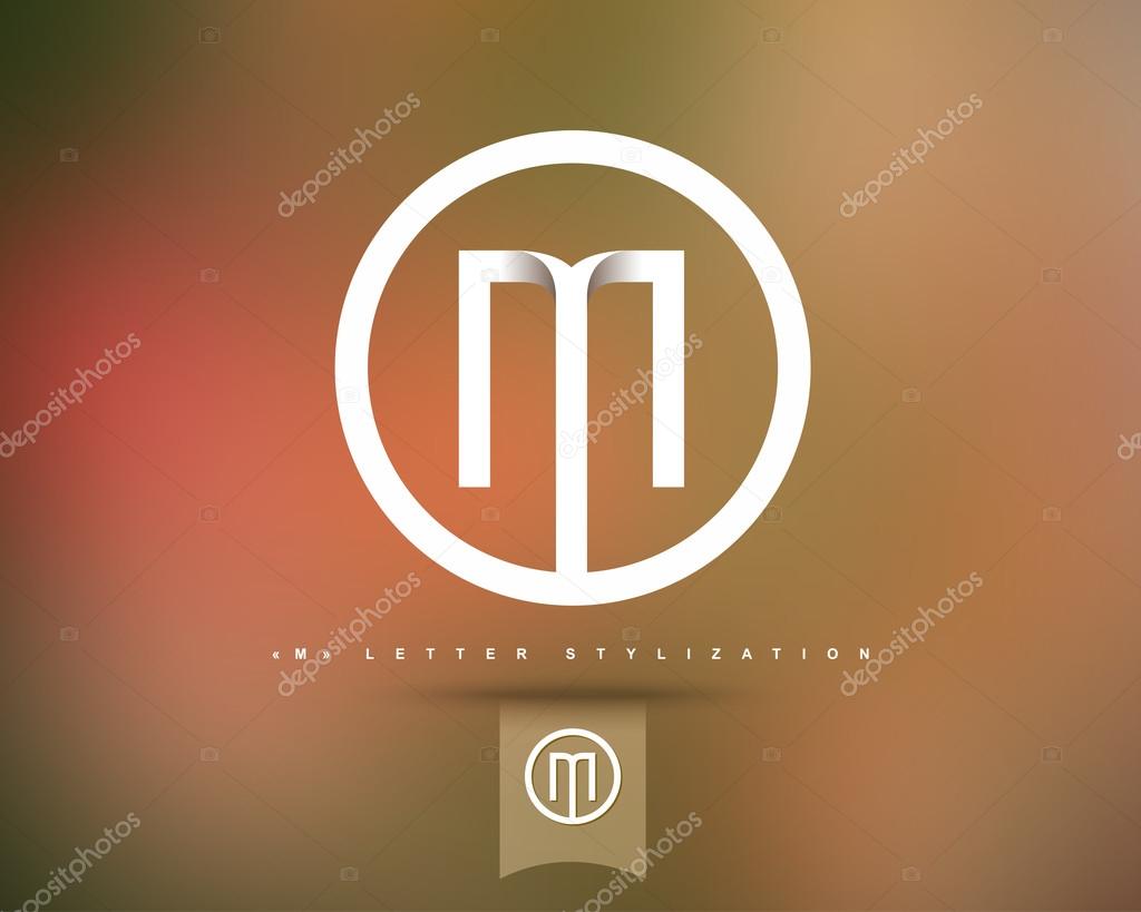 Abstract Vector Logo Design Template. Creative Concept Round Icon. Letter M Stylization