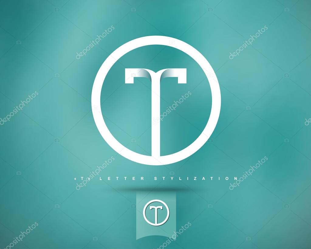 Abstract Vector Logo Design Template. Creative Concept Round Icon. Letter T Stylization