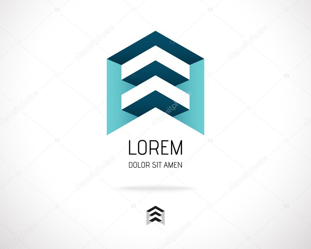 House Abstract Real Estate Countryside Logo Design Template for Company. Building Vector Silhouette