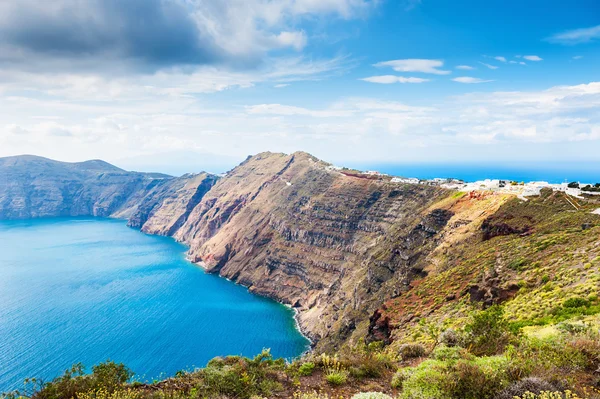 Santorini Island, Yunanistan panoramik manzaralı — Stok fotoğraf