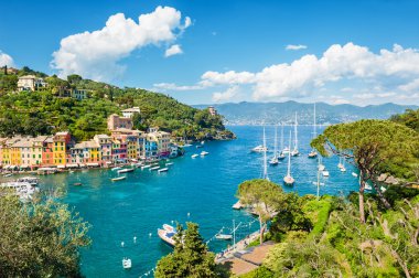 Portofino, Liguria, İtalya'nın güzel manzara