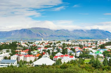 Reykjavik, İzlanda'nın panoramik görünüm