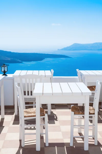 Hermosa cafetería con vista al mar — Foto de Stock