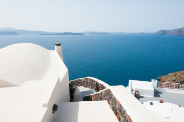 Yunanistan 'ın Santorini adasında beyaz mimari