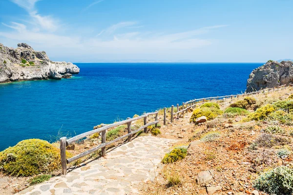 Hermosa costa marítima en la isla de Creta, Grecia — Foto de Stock