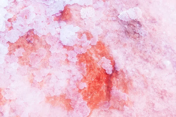 Tuz Gölü Üzerindeki Pembe Tuz Kristalleri Yakın Plan Makro Görüntü — Stok fotoğraf