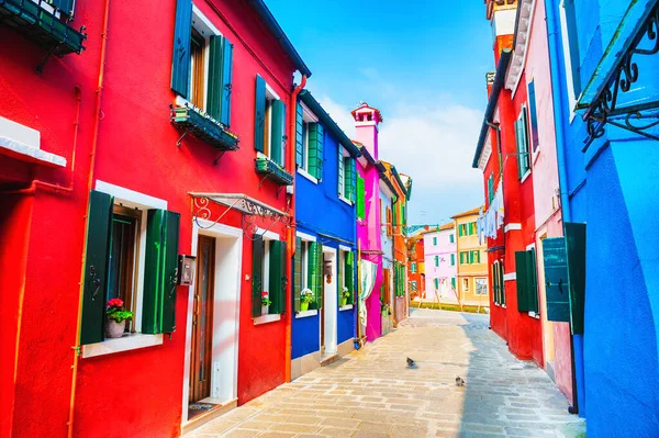Kolorowa Architektura Wyspie Burano Wenecja Włochy Znany Cel Podróży — Zdjęcie stockowe
