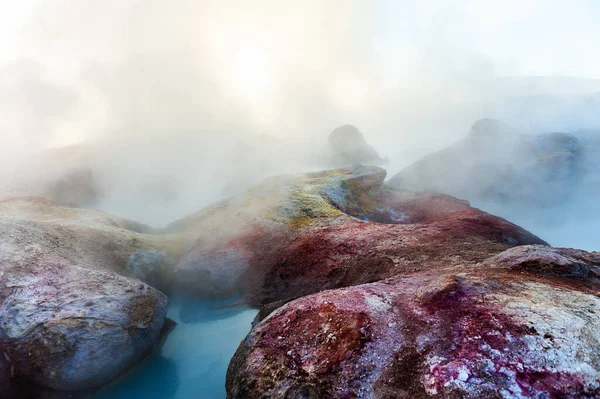 Sol Manana Geyser Fumarole Nell Altopiano Altiplano Bolivia Paesaggi Fantastici — Foto Stock