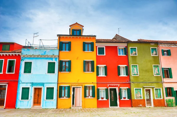 Arquitetura Colorida Ilha Burano Veneza Itália Destino Viagem Famoso — Fotografia de Stock