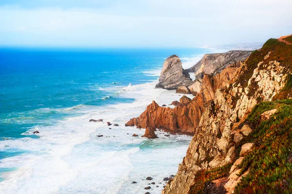 Cliffs Shore Atlantic Ocean Cabo Roca Cape Roca Portugal Westernmost — Stock Photo, Image
