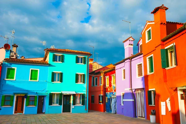 Arquitetura Colorida Ilha Burano Veneza Itália Destino Viagem Famoso — Fotografia de Stock