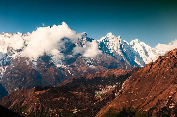 Blick Auf Das Himalaya Gebirge Mit Wolken Khumbu Tal Everest — Stockfoto