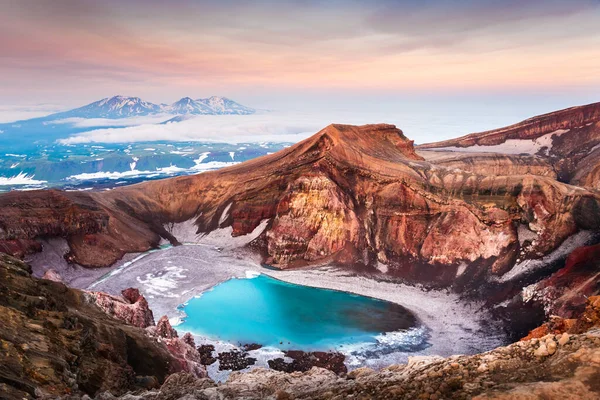 Lago Nel Cratere Del Vulcano Gorely Nella Penisola Kamchatka Russia — Foto Stock