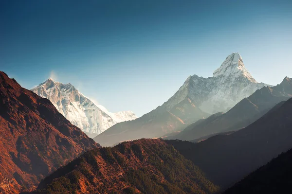 Vista Del Pico Ama Dablam Las Montañas Del Himalaya Nepal —  Fotos de Stock