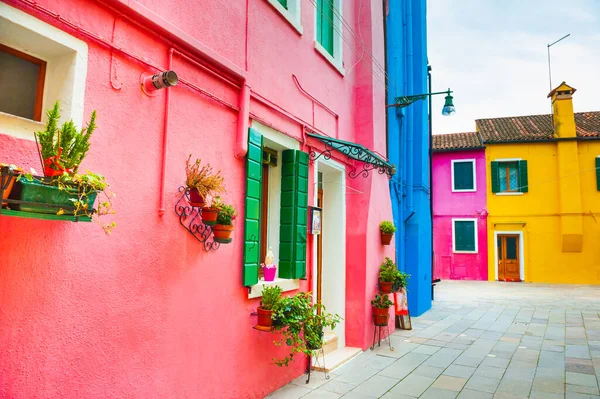 Architecture Colorée Dans Île Burano Venise Italie Façade Rose Maison — Photo