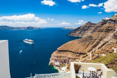 Yunanistan 'ın Santorini adasında beyaz mimari