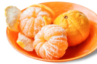 Olgun mandalina portakal plaka