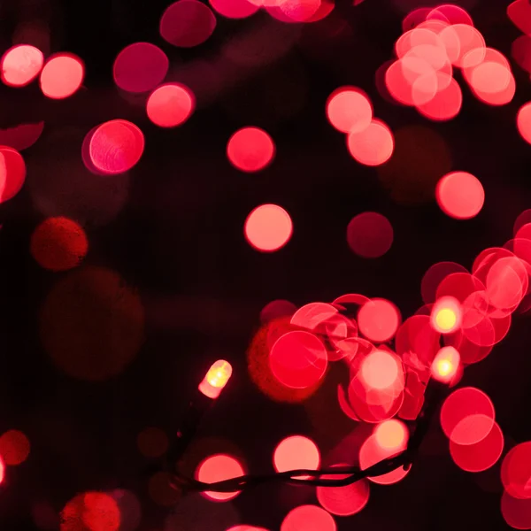 빨간색 전구 크리스마스 화 환 — 스톡 사진