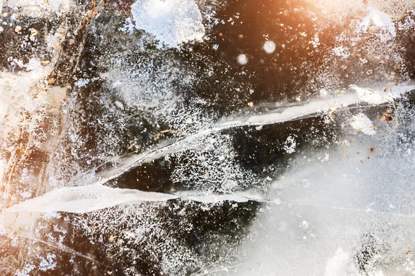 Winter ice on the lake — Stock Photo, Image