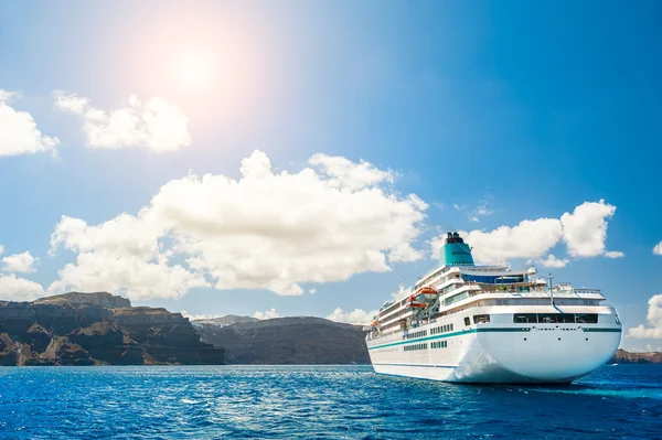 stock image Big cruise liners near the Greek Islands