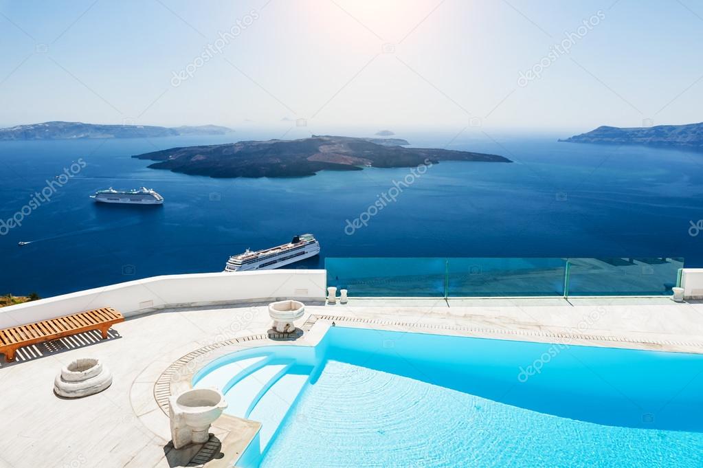 Swimming pool with sea view