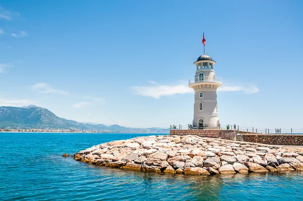 Lighthouse in the port of Alanya, Turkey — Stock Photo, Image