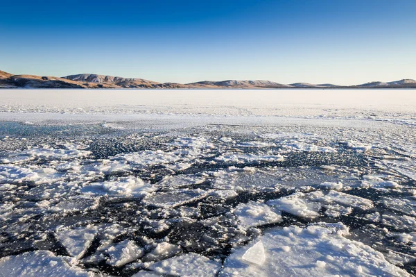 Frost und Eis auf dem See — Stockfoto