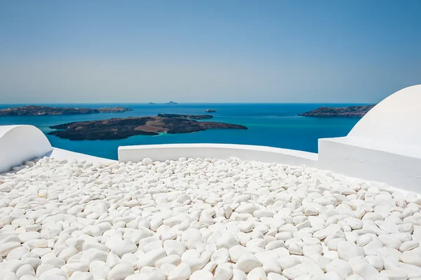 Biała architektura na wyspie Santorini, Grecja — Zdjęcie stockowe