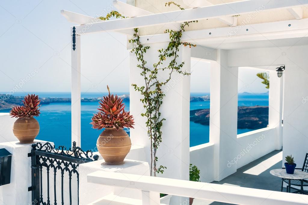 Greek house with terrace and sea view