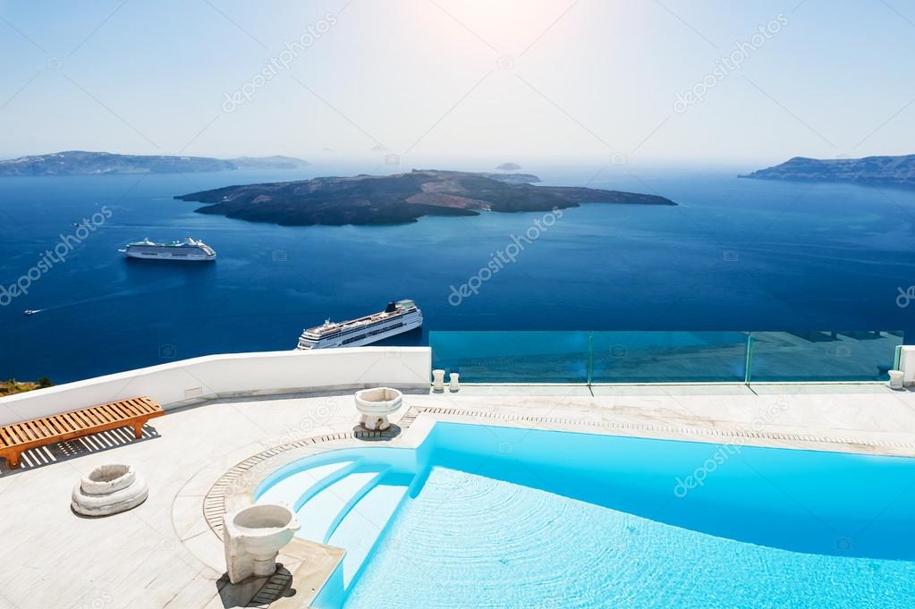 Swimming pool with sea view