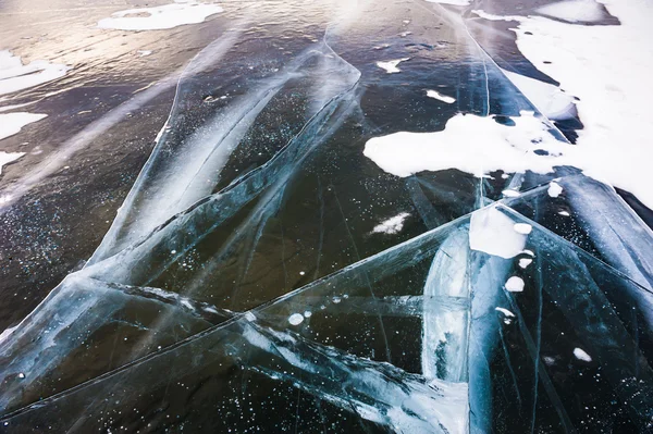 Přírodního ledu na jezeře — Stock fotografie
