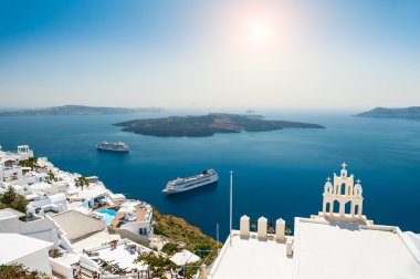 Yunanistan 'ın Santorini adasında beyaz mimari
