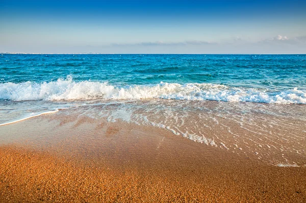 Τροπική παραλία με γαλάζια θάλασσα — Φωτογραφία Αρχείου
