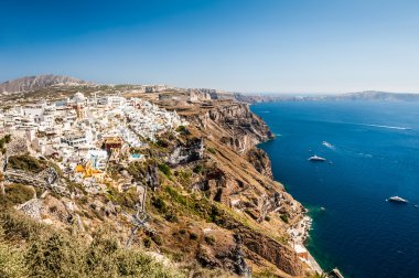 Yunanistan 'ın Santorini adasında beyaz mimari
