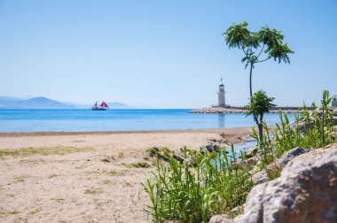 Deniz plaj ve deniz feneri, Alanya, Türkiye