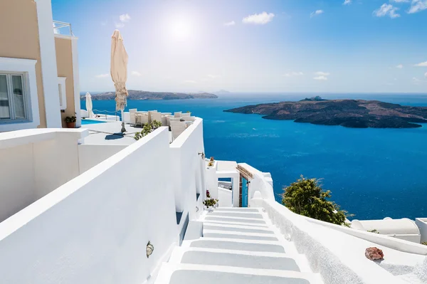 Architettura bianca sull'isola di Santorini, Grecia — Foto Stock