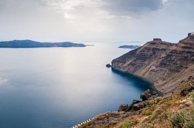 Yunanistan 'ın Santorini adasında gün batımı
