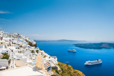 Yunanistan 'ın Santorini adasında beyaz mimari