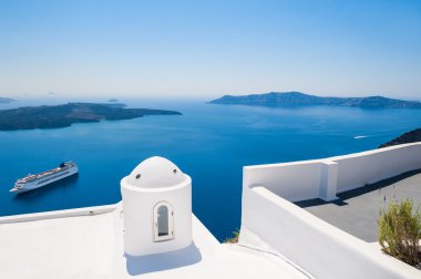 Yunanistan 'ın Santorini adasında beyaz mimari