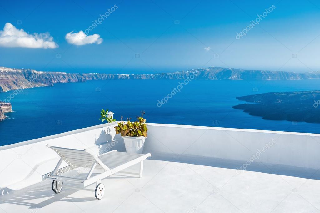 Sunbed on the terrace of a hotel