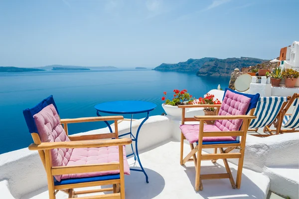 Hermosa terraza con vista al mar — Foto de Stock