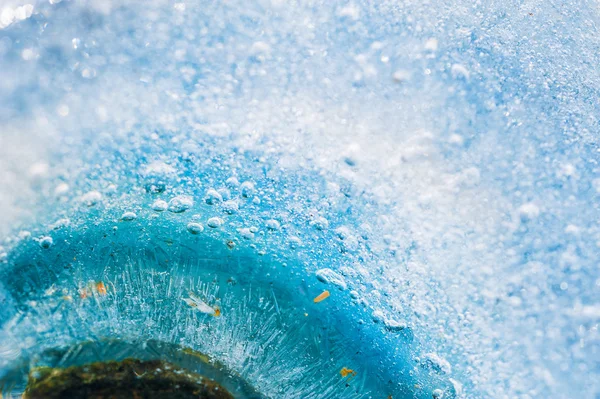 Macro image of blue ice with small depth of field. Stock Image