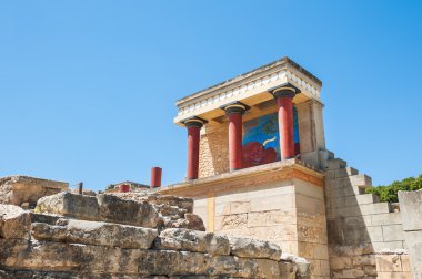 Knossos sarayının Crete island, Yunanistan. 