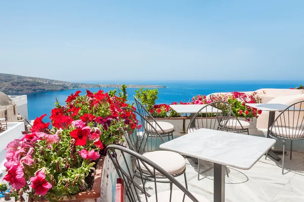 Terraza con flores — Foto de Stock