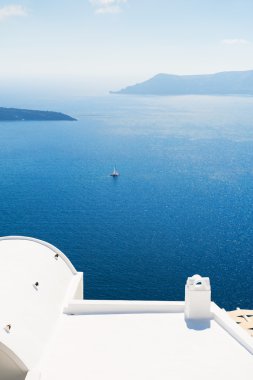 Yunanistan 'ın Santorini adasında beyaz mimari