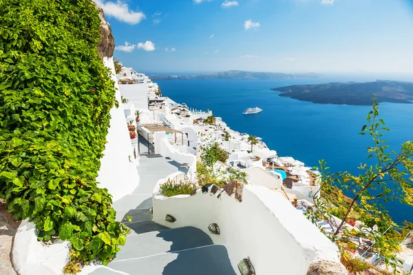 Architettura bianca sull'isola di Santorini, Grecia — Foto Stock